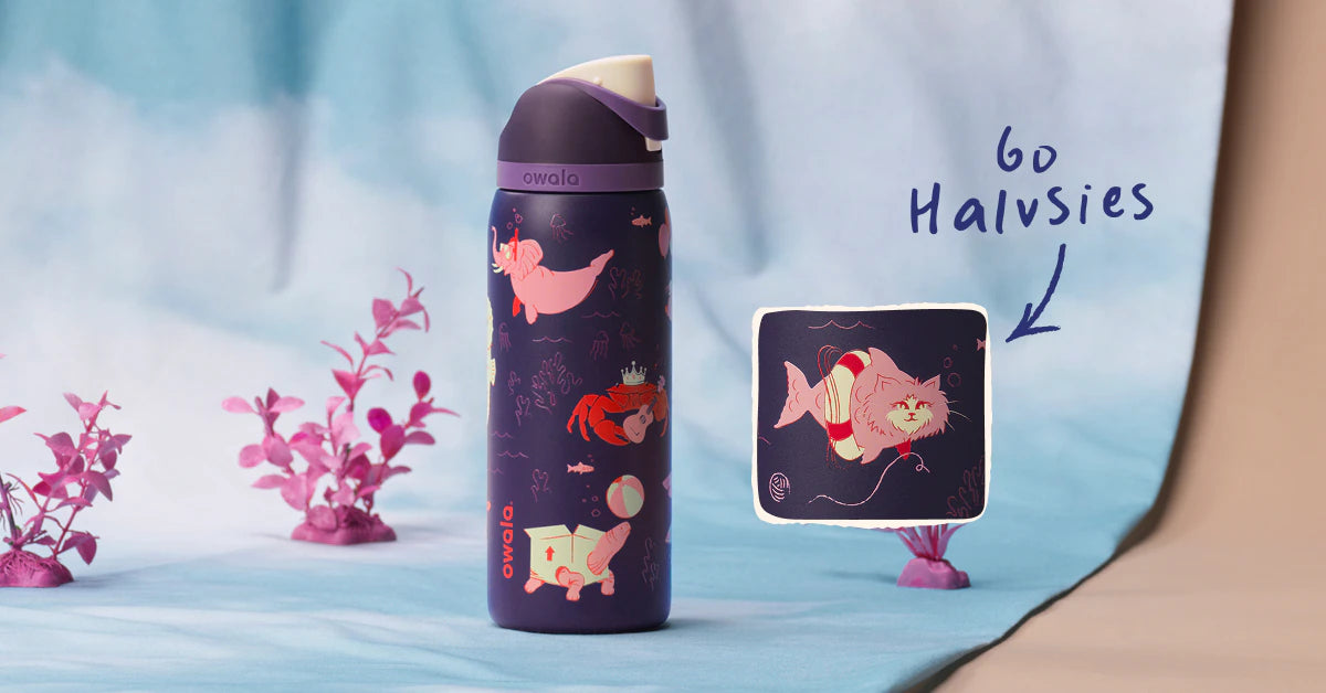 Birthday Bash bottle scene with coastal colors